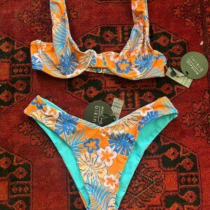 Moana Bikini Set - Botanical Breeze Surf Top + Vee 2.0 Btm (Small)